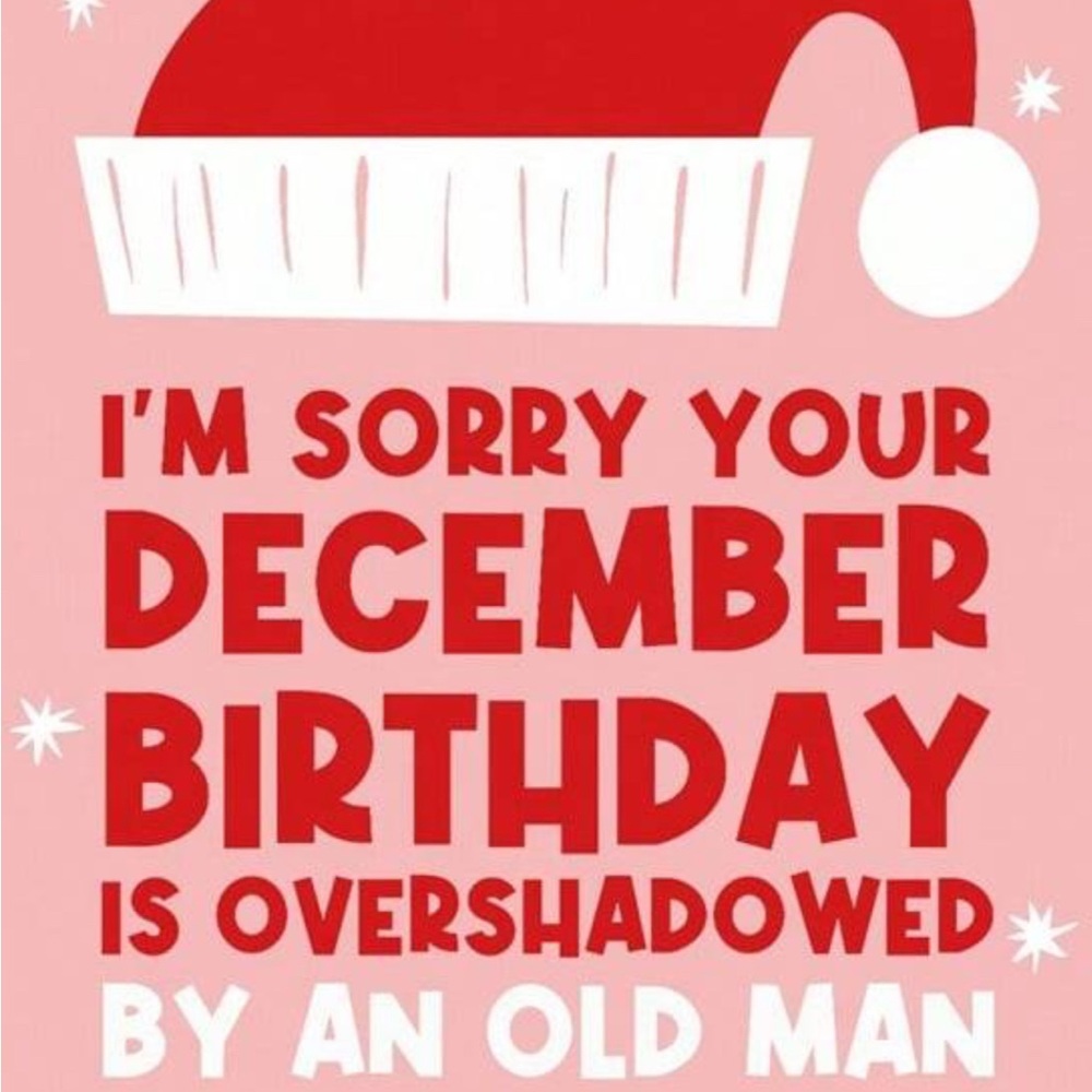 Holiday Greeting Birthday Card - Red and Pink